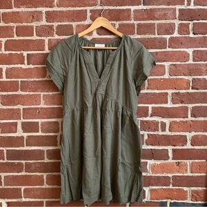 Green Linen Babydoll Dress